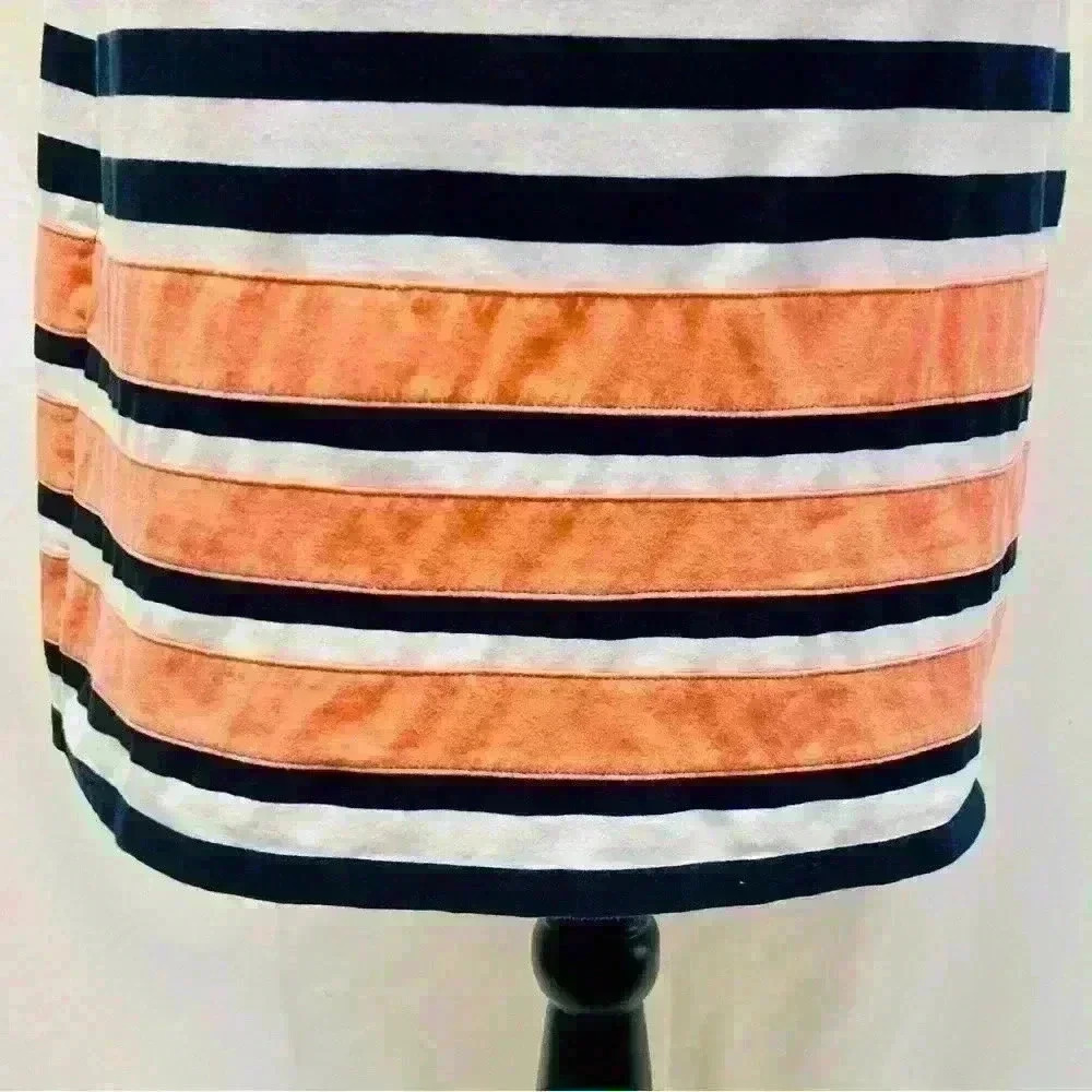 Duffield Lane Navy and White Striped Long Sleeve Midi Dress size Medium - Picture 8 of 10